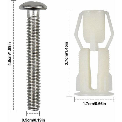 2 pcs Toilet Lid Expansion Screw Toilet Seat Fixing Screw Toilet Seat Fixing Set Toilet Lid Replacement Parts.
