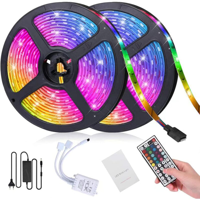 LED Strip 10M, LED Bedroom Rgb LED Strip Light LED Strip For Bedroom 300 LEDs 5050 Rgb Ip65 Waterproof 44 Key Remote.