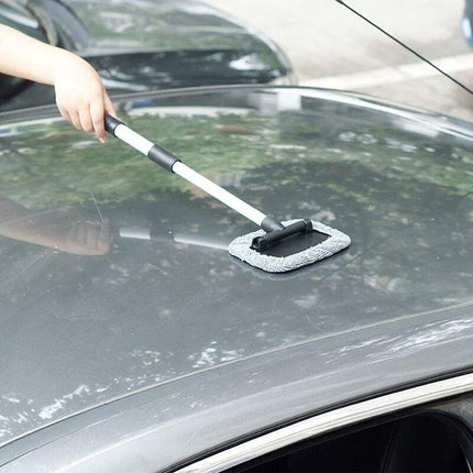 Windshield Cleaning Brush, Car Window Wash Brush With Extendable Handle Microfiber Pad 180 Degree ROtation Defogger.