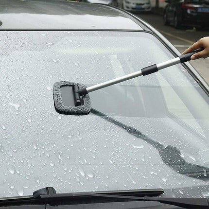 Windshield Cleaning Brush, Car Window Wash Brush With Extendable Handle Microfiber Pad 180 Degree ROtation Defogger.