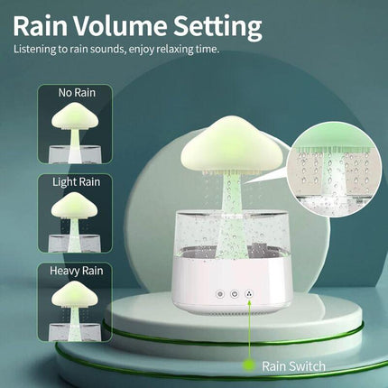 Rain Cloud Humidifier, Essential Oil Diffuser, Cute Mushroom Night Light With 7 Color Changing, Desktop Fountain, Sound.