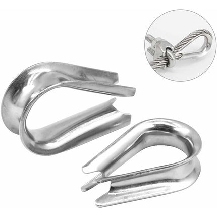 250 pcs 6 Sizes Aluminum Wire ROpe Thimbles Assortment Double Barrel Sleeves & 5 Size Thimbles For Wire ROpe.