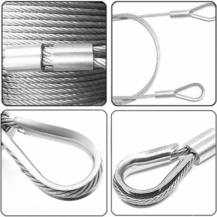 250 pcs 6 Sizes Aluminum Wire ROpe Thimbles Assortment Double Barrel Sleeves & 5 Size Thimbles For Wire ROpe.