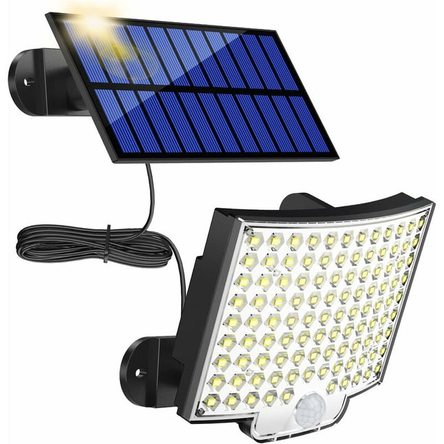106 LED Solar Lights Outdoor With Motion Sensor, Ip65 Waterproof, 120° Lighting Angle, Solar Wall Light For Garden With.