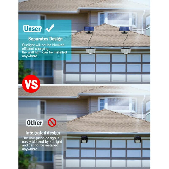 106 LED Solar Lights Outdoor With Motion Sensor, Ip65 Waterproof, 120° Lighting Angle, Solar Wall Light For Garden With.