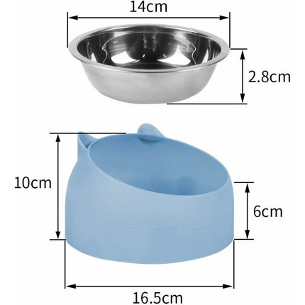 Cat Bowl, Pet Bowl Set, Raised And Tilted Cat Bowl, Small Dog Bowl, Removable Cat And Dog Bowl, 15° Tilted Raised.