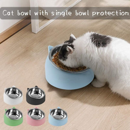 Cat Bowl, Pet Bowl Set, Raised And Tilted Cat Bowl, Small Dog Bowl, Removable Cat And Dog Bowl, 15° Tilted Raised.