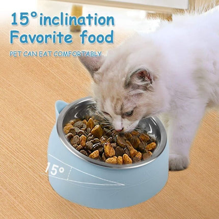 Cat Bowl, Pet Bowl Set, Raised And Tilted Cat Bowl, Small Dog Bowl, Removable Cat And Dog Bowl, 15° Tilted Raised.