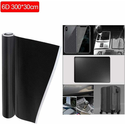 6D Waterproof Car Sticker Film Carbon Fiber Vinyl Adhesive 30300Cm Waterproof Non-Stick For Car,Computer,Phone Case.