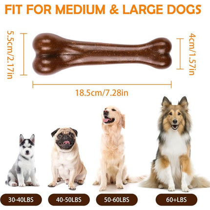 Indestructible Dog Toys, Dog Chew Bones, Light Beef And Bacon Flavor Dog Toys For Large Medium Dogs Dental Care Teeth.