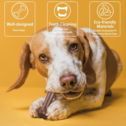 Indestructible Dog Toys, Dog Chew Bones, Light Beef And Bacon Flavor Dog Toys For Large Medium Dogs Dental Care Teeth.