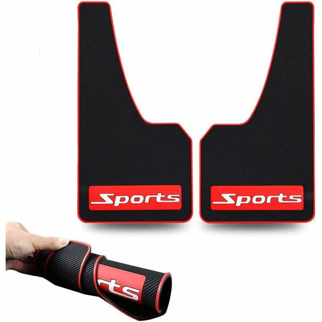 Car Mud Flaps Soft Material Universal Fit Black Rubber Splash Guards Mudguards No Collision Universal 17" X 9" X 0.2".