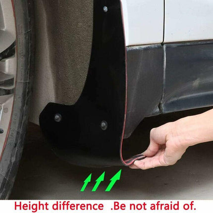 Car Mud Flaps Soft Material Universal Fit Black Rubber Splash Guards Mudguards No Collision Universal 17" X 9" X 0.2".