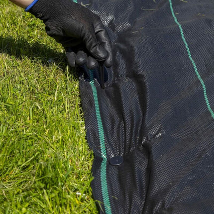 Pack Of 100 Ground Stakes For Fixing Weed Control Fabric Or Mole Control Netting Black.