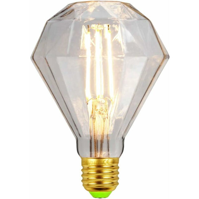 LED Bulbs Vintage Bulb 4W Diamond Edison Bulb G95 220/240V E27 Specialty Decorative Bulb (Transparent) [Energy Class D].