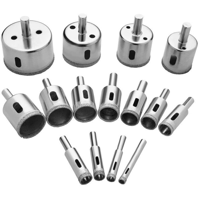 Diamond Drill Bit, 15 pcs Hole Saw Tools Set, Diamond Hole Saw For Glass/Tile/Ceramic/Marble/Porcelain Carbon Steel.
