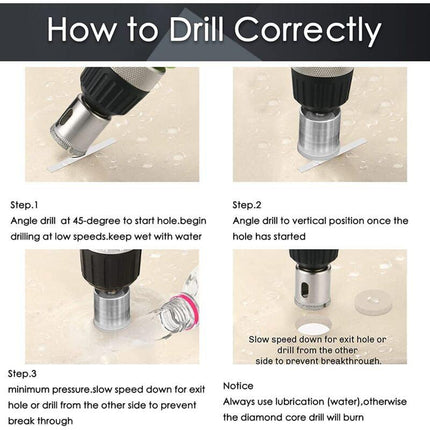 Diamond Drill Bit, 15 pcs Hole Saw Tools Set, Diamond Hole Saw For Glass/Tile/Ceramic/Marble/Porcelain Carbon Steel.