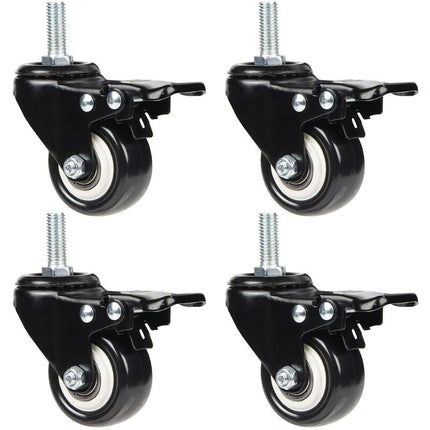 4 Swivel Casters 50Mm Furniture Transport Casters, 40Kg Load Capacity Each, M10 Screws.