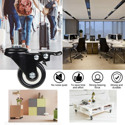 4 Swivel Casters 50Mm Furniture Transport Casters, 40Kg Load Capacity Each, M10 Screws.