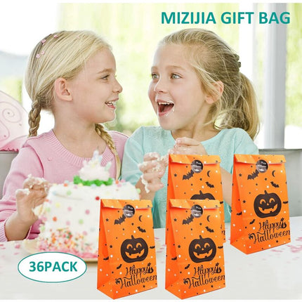 Halloween Paper Bag Candy Bag Gift Bag Set 36 pcs Kraft Paper Bag Kids Birthday Party Wedding Gift Wrapping Paper Bag.