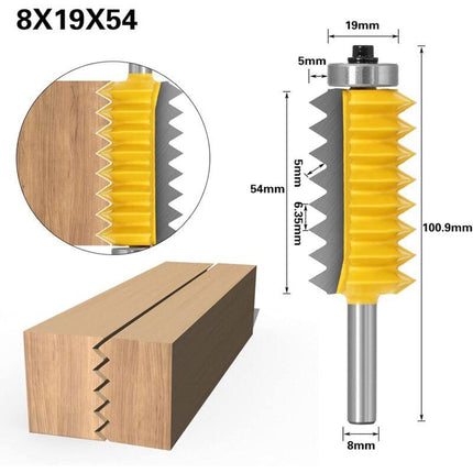 Tenon Cut Woodwork Milling Cutter Power Tool Finger Glue Joint ROuter Bit With 8Mm Shank, ROuter Bit Woodworking Cutter.