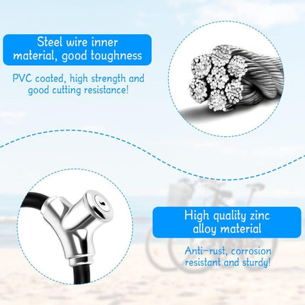 Bicycle Lock Zinc Alloy Bike Lock Universal Portable High Security Bicycle Lock Anti-Theft Bike Cable Mount Mtb Scooter.