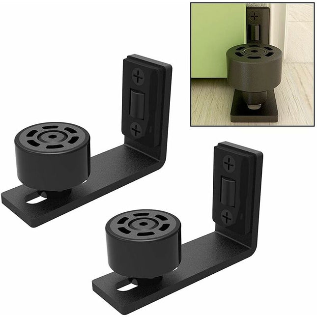 1 Pair Adjustable Floor Guide For Sliding Gate, Sliding Door Rail, 2 Doors (No Groove On Door, No Floor Drilling).