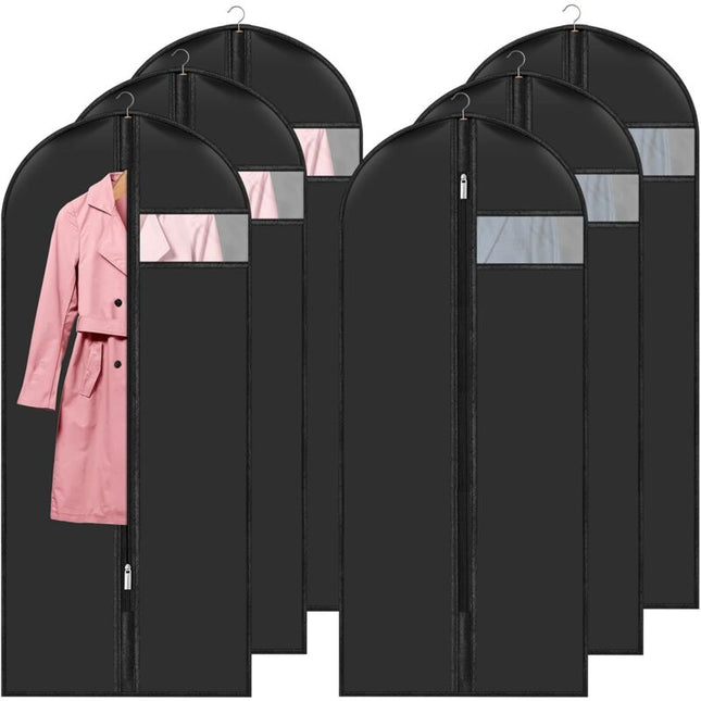 Garment Covers 60 X 140 Cm Pack Of 6, Waterproof Dustproof Clothes Cover With Zip, Hanging Garment Cover For Storage Of.