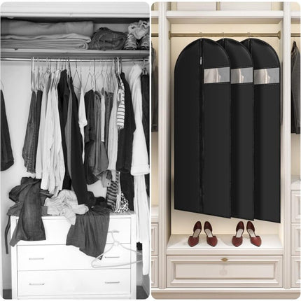 Garment Covers 60 X 140 Cm Pack Of 6, Waterproof Dustproof Clothes Cover With Zip, Hanging Garment Cover For Storage Of.