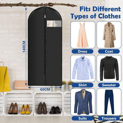 Garment Covers 60 X 140 Cm Pack Of 6, Waterproof Dustproof Clothes Cover With Zip, Hanging Garment Cover For Storage Of.