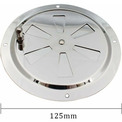 ROund Ventilation Grille, Adjustable Air Vent Stainless Steel Air Vent Air Inlet And Exhaust 125Mm.