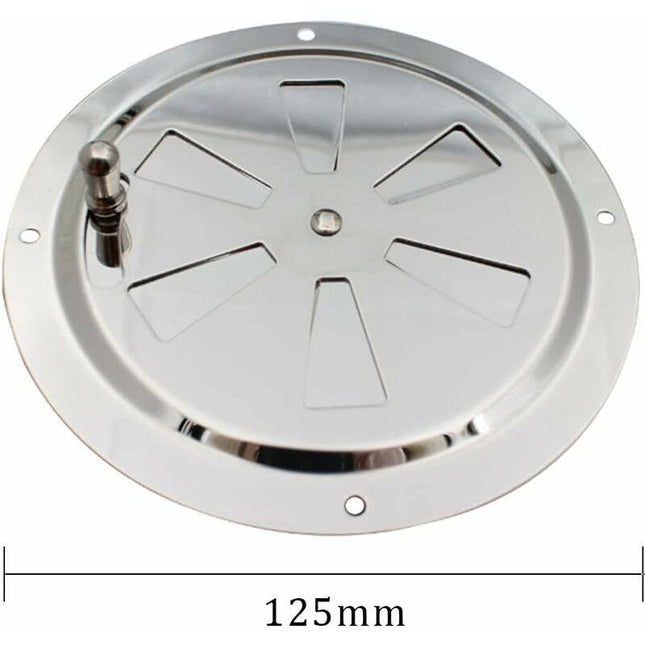 ROund Ventilation Grille, Adjustable Air Vent Stainless Steel Air Vent Air Inlet And Exhaust 125Mm.