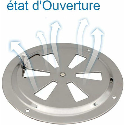 ROund Ventilation Grille, Adjustable Air Vent Stainless Steel Air Vent Air Inlet And Exhaust 125Mm.