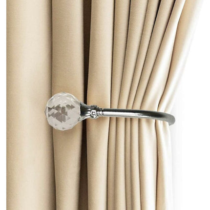 Curtain Tiebacks Wall Hooks U Metal Curtain Tiebacks, Metallic Curtain 2 Pack (Silver).