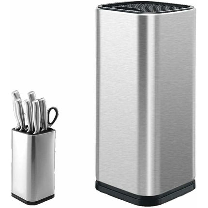 Knife Block, Stainless Steel Knife Holder, Kitchen Knife Holder, Square Knife Holder, For Knives And Scissors (Square).