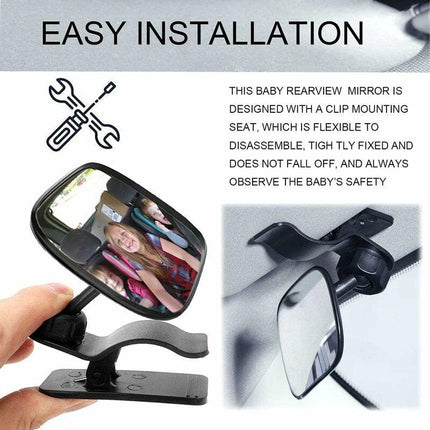 Baby Car Mirror, 360° ROtation Car Rear View Mirror, Baby Rear View Mirror With Clip, Baby Monitor For Wide View, Back.