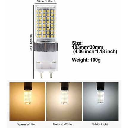 G12 LED Bulb 16W Natural White, Bi-Pin Corn Bulb, 4000K 1600 Lumen Ceiling Light Floodlight For Home Street Garage.