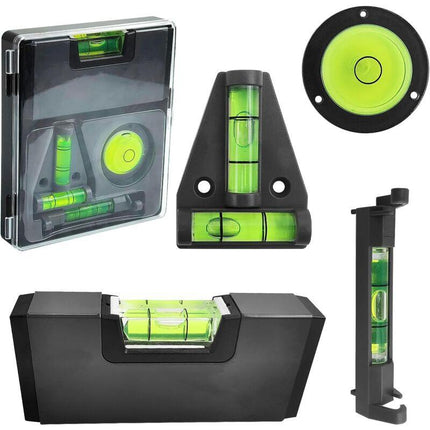 4 pcs Mini Spirit Level, Black Spirit Level, Magnetic Spirit Level, Camping Level, Small Spirit Level For Construction,.