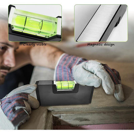 4 pcs Mini Spirit Level, Black Spirit Level, Magnetic Spirit Level, Camping Level, Small Spirit Level For Construction,.