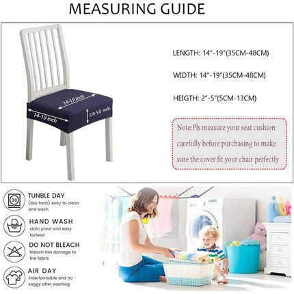 Diamond Lattice Waterproof Seat Covers For Dining ROom Chairs, Stretch Kitchen Chair Covers For Dining ROom, Seat.