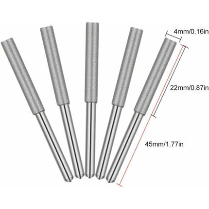 Diamond Chainsaw Sharpener Grinding Heads, 4Mm Chainsaw Grinding Stone, For Chainsaw Sharpener, 5 pcs.