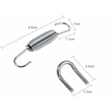 2 pcs Exhaust Pipe Spring,65Mm Length Exhaust Pipe Muffler Swivel Spring Stainless Steel ROtating Mounting Springs With.