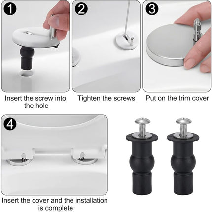 Toilet Seat Fixing Toilet Seat Hinge Toilet Seat Fixing Screws For General Toilet Seats 4 pcs Black.