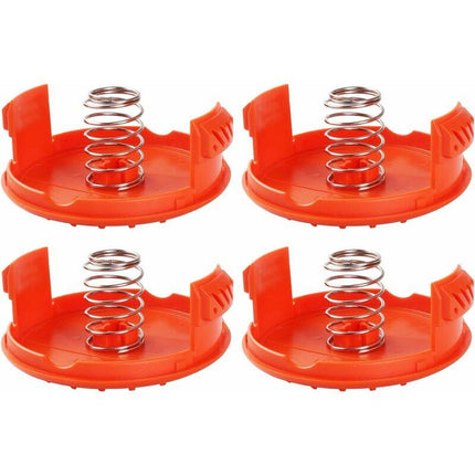 4 Pack Spool Caps + 4 Spring Replacement Parts Compatible With Black+Decker Rc-100-P String Trimmers.