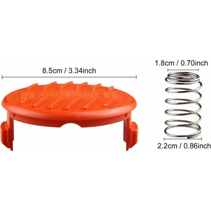 4 Pack Spool Caps + 4 Spring Replacement Parts Compatible With Black+Decker Rc-100-P String Trimmers.