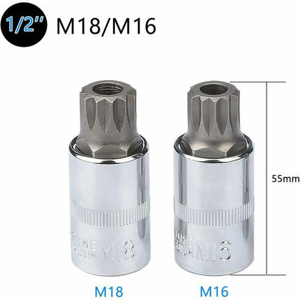 10 pcs M4 - M18 Torx Spline Bit Socket Set - Triple Square Socket Set With Storage Case.