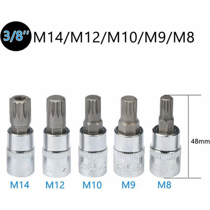 10 pcs M4 - M18 Torx Spline Bit Socket Set - Triple Square Socket Set With Storage Case.