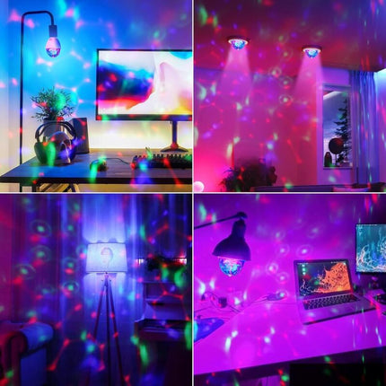 LED Party Lamp,Automatic ROtating 3W Multi-Color LED Light Bulb, Disco Light Effect, Suitable For All Lamps With E27.