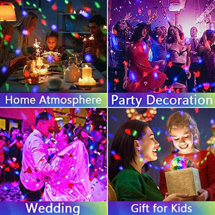 LED Party Lamp,Automatic ROtating 3W Multi-Color LED Light Bulb, Disco Light Effect, Suitable For All Lamps With E27.