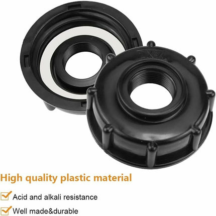 2 pcs Ibc Tank Adapter 3/4 Inch Ibc Garden Hose Adapter Ibc Tank S60X6 Plastic Water Tank Lid Adapter For Ibc Cube 1000.